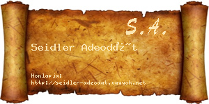 Seidler Adeodát névjegykártya